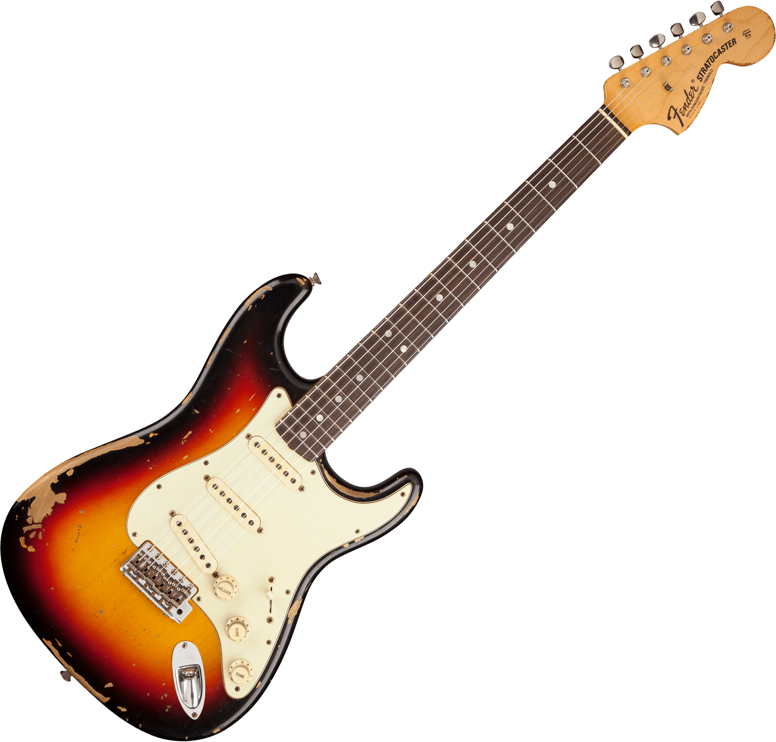 Fender Custom Shop Strat Michael Landau 1968 Trem 3s - Relic Bleached 3-color Sunburst - Guitare Électrique Forme Str - Variation 1