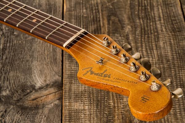 Guitare électrique solid body Fender Custom Shop Poblano Stratocaster #CZ559111 - super heavy relic natural
