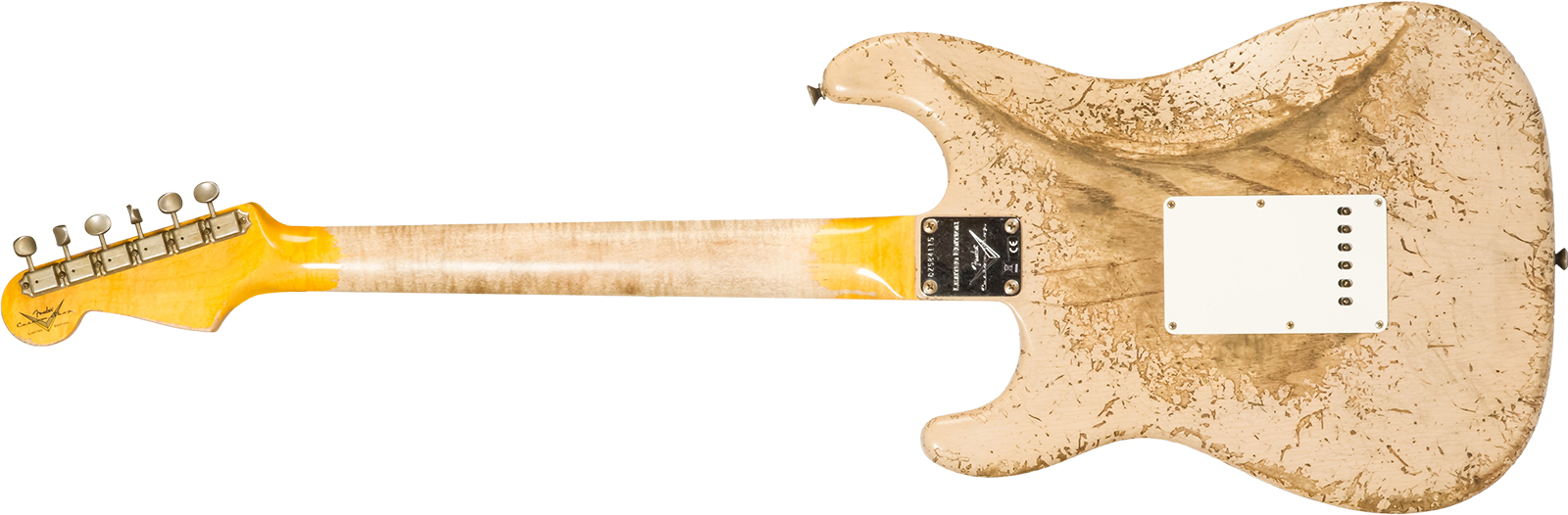 Fender Custom Shop Strat Red Hot 3s Trem #cz584115 - Super Heavy Relic White Blonde - Guitare Électrique Forme Str - Variation 1