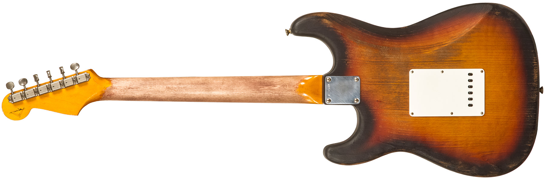 Fender Custom Shop Strat Sandblasted Masterbuilt P.walker #r117542 - Heavy Relic 3-color Sunburst - Guitare Électrique Forme Str - Variation 1