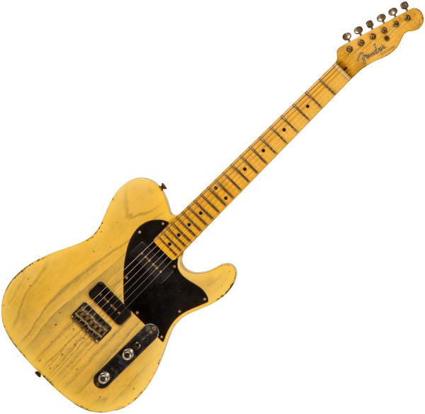 Guitare électrique solid body Fender Custom Shop 1950 Telecaster Masterbuilt Jason Smith #R111000 - Relic nocaster blonde