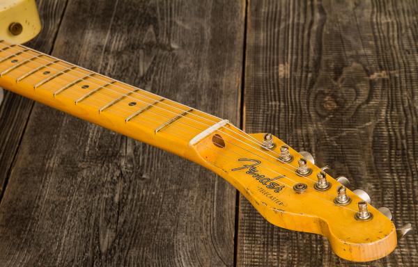 Guitare électrique solid body Fender Custom Shop 1950 Telecaster Masterbuilt Jason Smith #R116221 - relic nocaster blonde