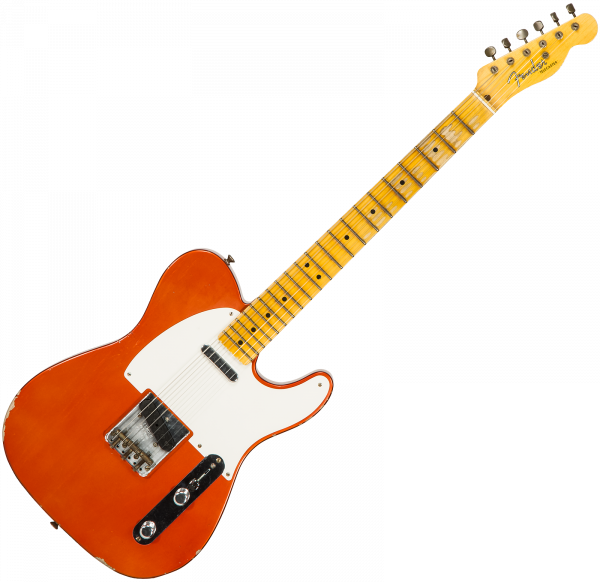 Guitare électrique solid body Fender Custom Shop 1951 Telecaster #R106648 - Relic candy tangerine