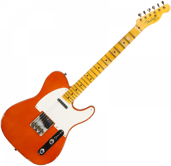 Guitare électrique solid body Fender Custom Shop 1951 Telecaster #R106648 - relic candy tangerine