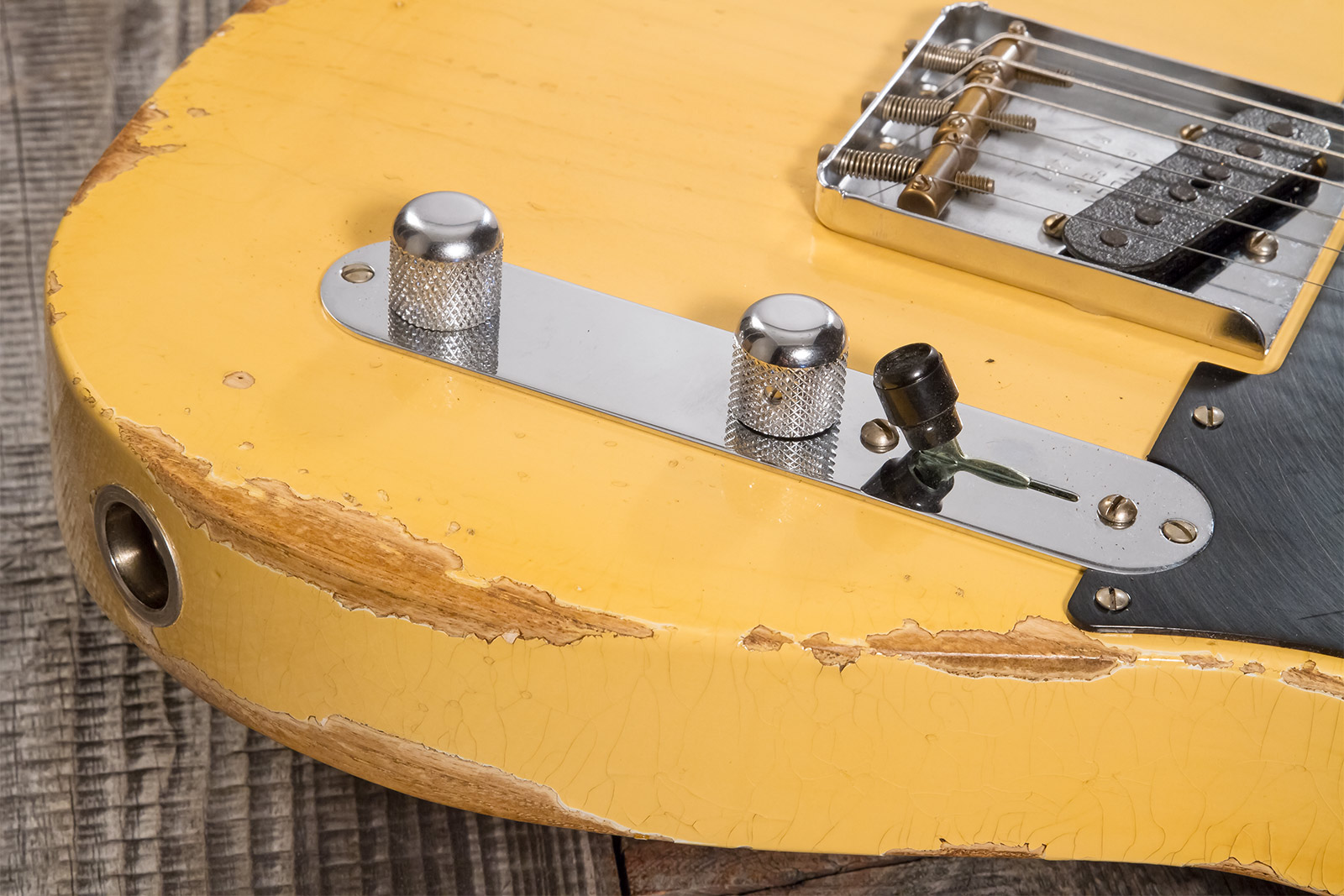 Fender Custom Shop Tele 1952 2s Ht Mn #r131281 - Heavy Relic Aged Nocaster Blonde - Guitare Électrique Forme Tel - Variation 3