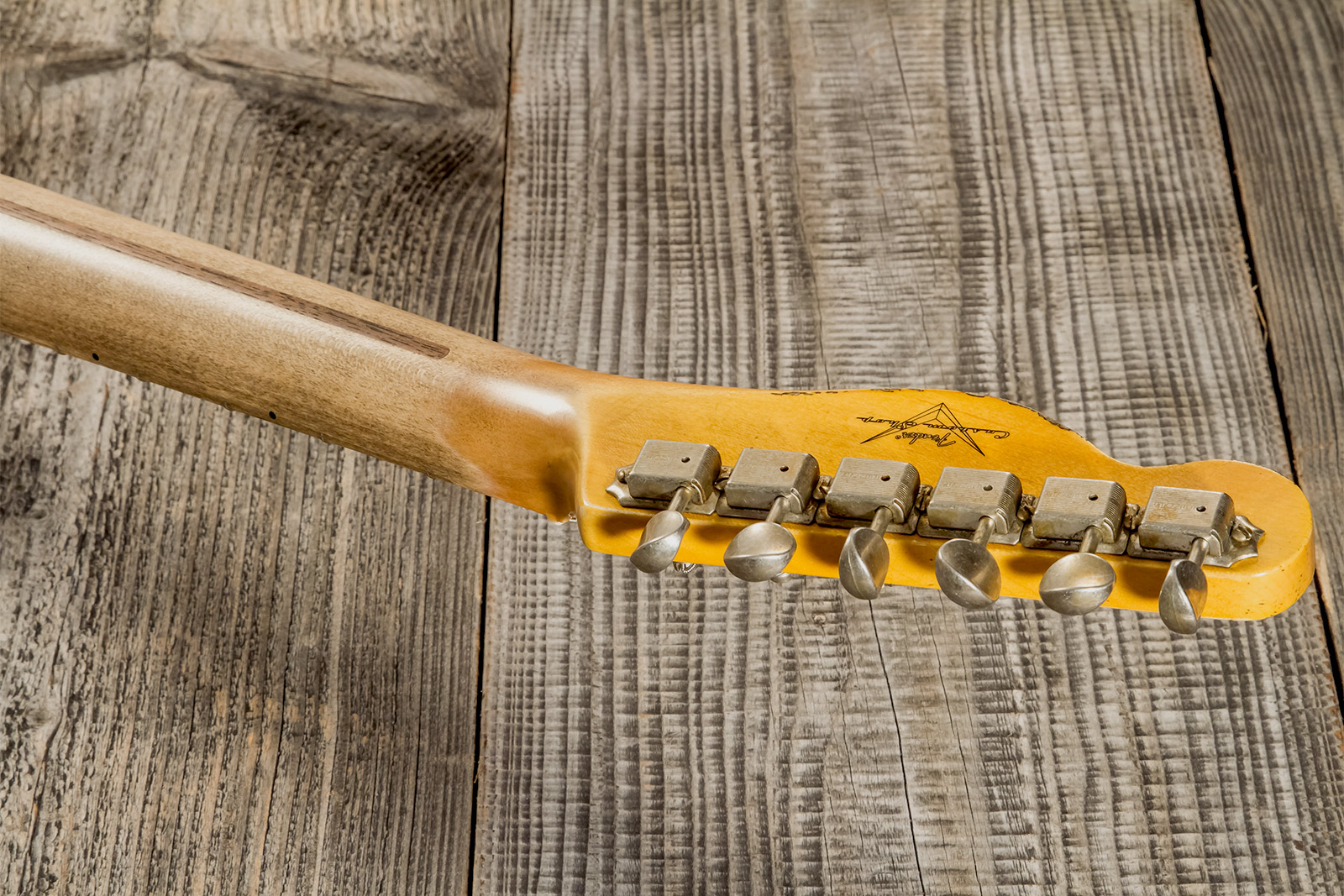 Fender Custom Shop Tele 1952 2s Ht Mn #r131382 - Heavy Relic Aged Nocaster Blonde - Guitare Électrique Forme Tel - Variation 9