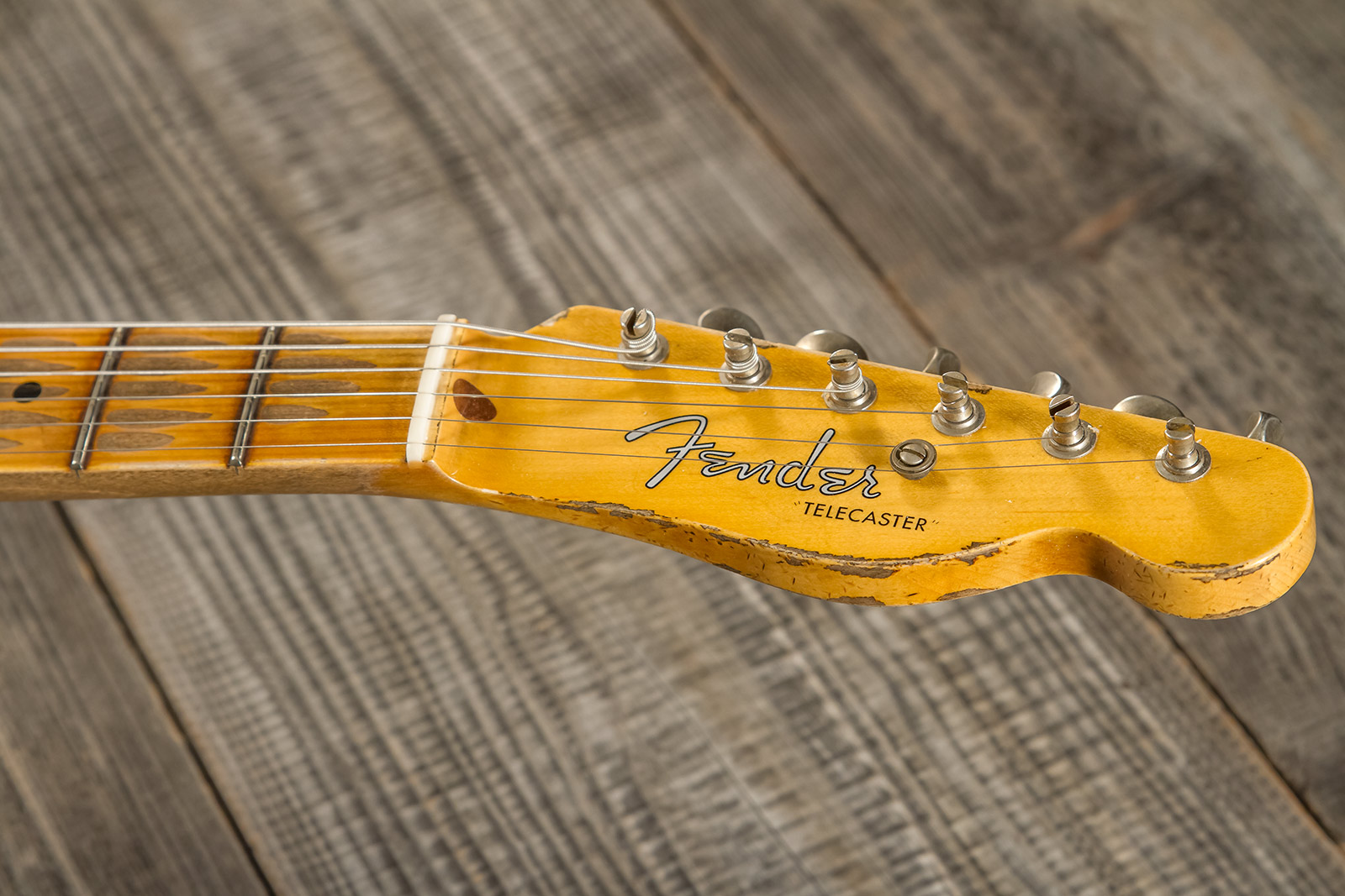 Fender Custom Shop Tele 1952 2s Ht Mn #r131382 - Heavy Relic Aged Nocaster Blonde - Guitare Électrique Forme Tel - Variation 8