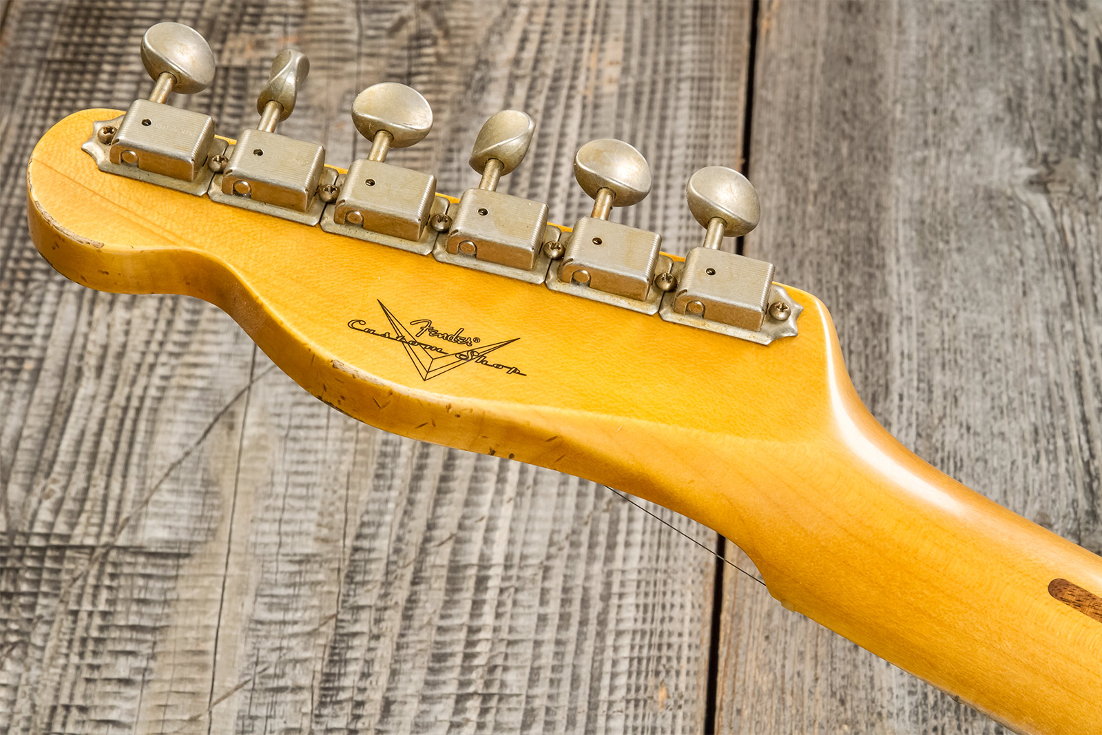 Fender Custom Shop Tele 1952 2s Ht Mn #r135090 - Relic Aged Butterscotch Blonde - Guitare Électrique Forme Tel - Variation 9