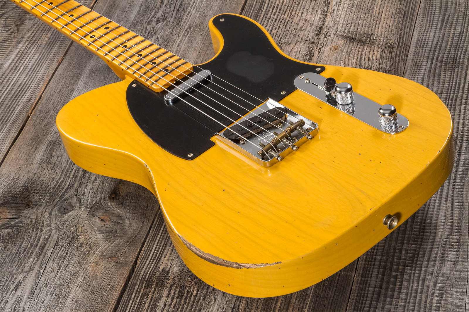 Fender Custom Shop Tele 1952 2s Ht Mn #r135090 - Relic Aged Butterscotch Blonde - Guitare Électrique Forme Tel - Variation 2