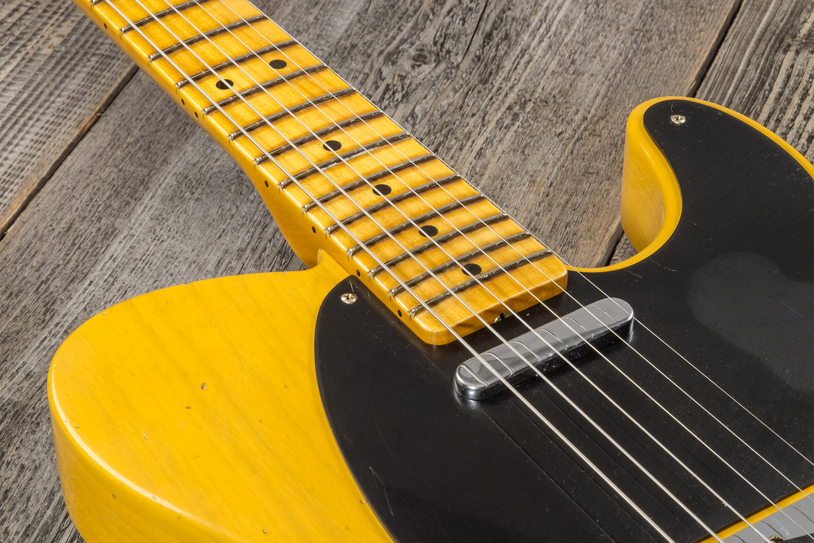 Fender Custom Shop Tele 1952 2s Ht Mn #r135090 - Relic Aged Butterscotch Blonde - Guitare Électrique Forme Tel - Variation 5
