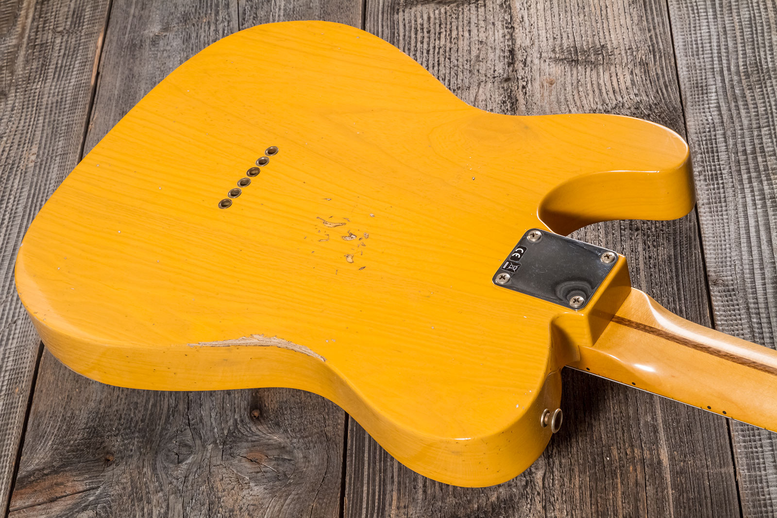 Fender Custom Shop Tele 1952 2s Ht Mn #r135225 - Relic Aged Buttercotch Blonde - Guitare Électrique Forme Tel - Variation 6
