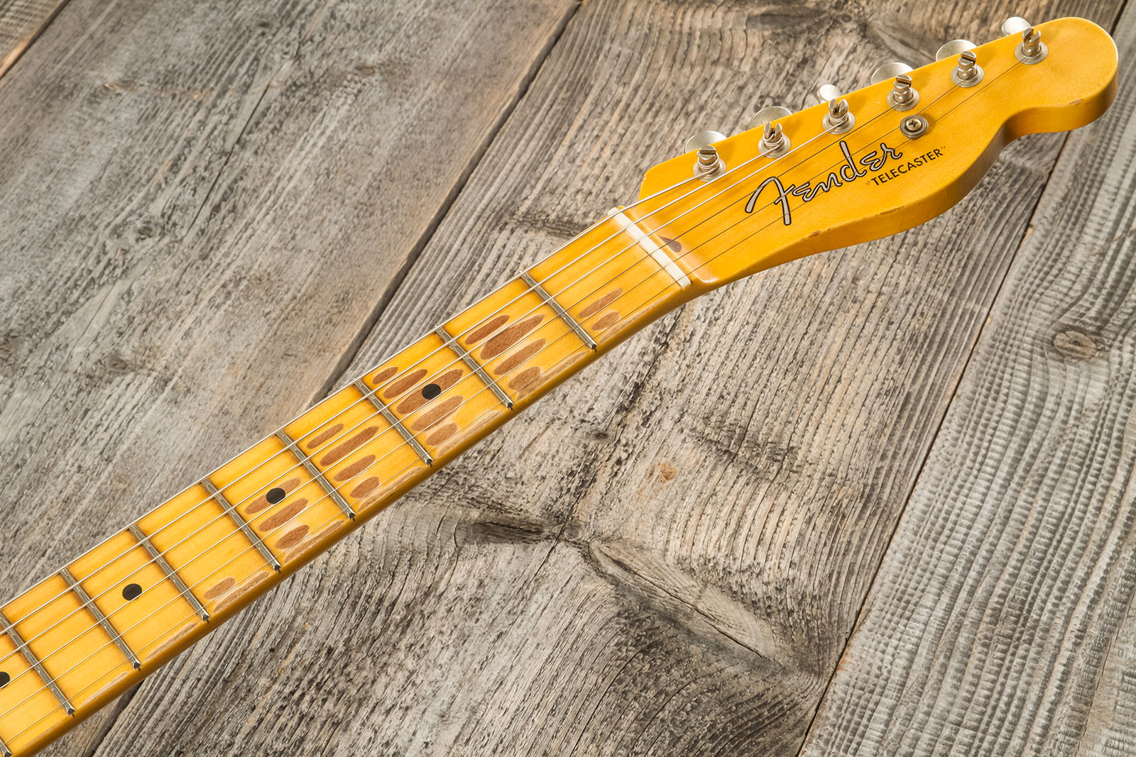 Fender Custom Shop Tele 1952 2s Ht Mn #r135225 - Relic Aged Buttercotch Blonde - Guitare Électrique Forme Tel - Variation 8