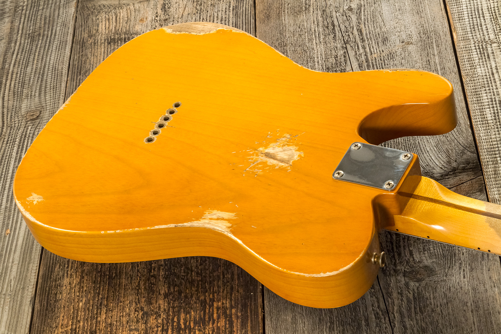 Fender Custom Shop Tele 1952 Masterbuilt A.hicks 2s Ht Mn #r126811 - Relic Smoked Butterscotch Blonde - Guitare Électrique Forme Tel - Variation 6