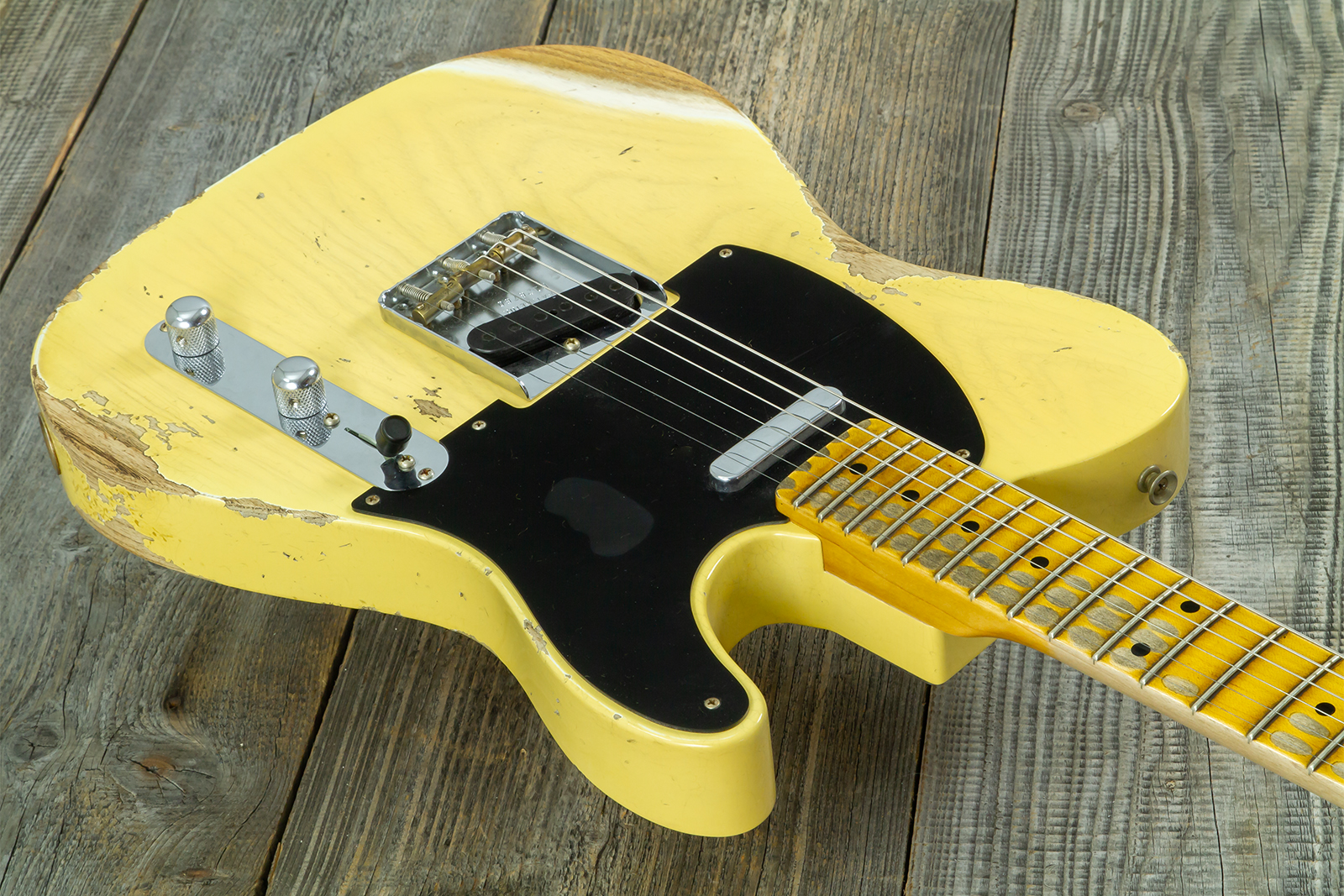 Fender Custom Shop Tele 1953 2s Ht Mn #r126760 - Heavy Relic Nocaster Blonde - Guitare Électrique Forme Tel - Variation 2
