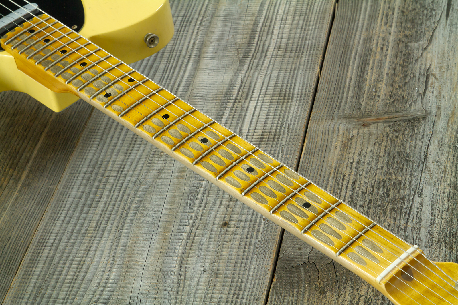 Fender Custom Shop Tele 1953 2s Ht Mn #r126760 - Heavy Relic Nocaster Blonde - Guitare Électrique Forme Tel - Variation 6