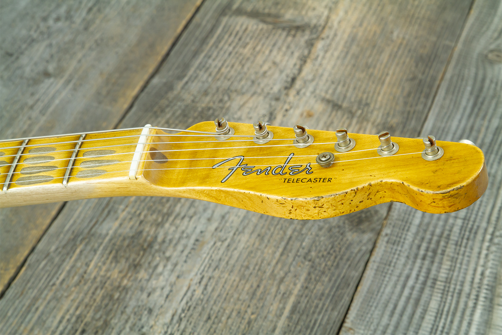 Fender Custom Shop Tele 1953 2s Ht Mn #r126760 - Heavy Relic Nocaster Blonde - Guitare Électrique Forme Tel - Variation 7