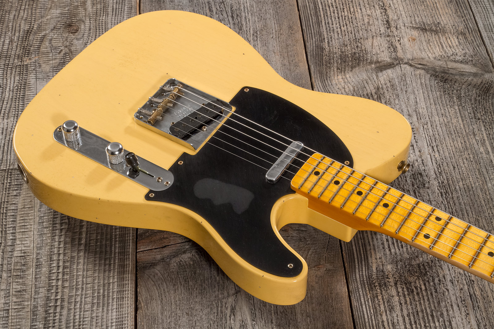 Fender Custom Shop Tele 1953 2s Ht Mn #r128606 - Journeyman Relic Aged Nocaster Blonde - Guitare Électrique Forme Tel - Variation 2