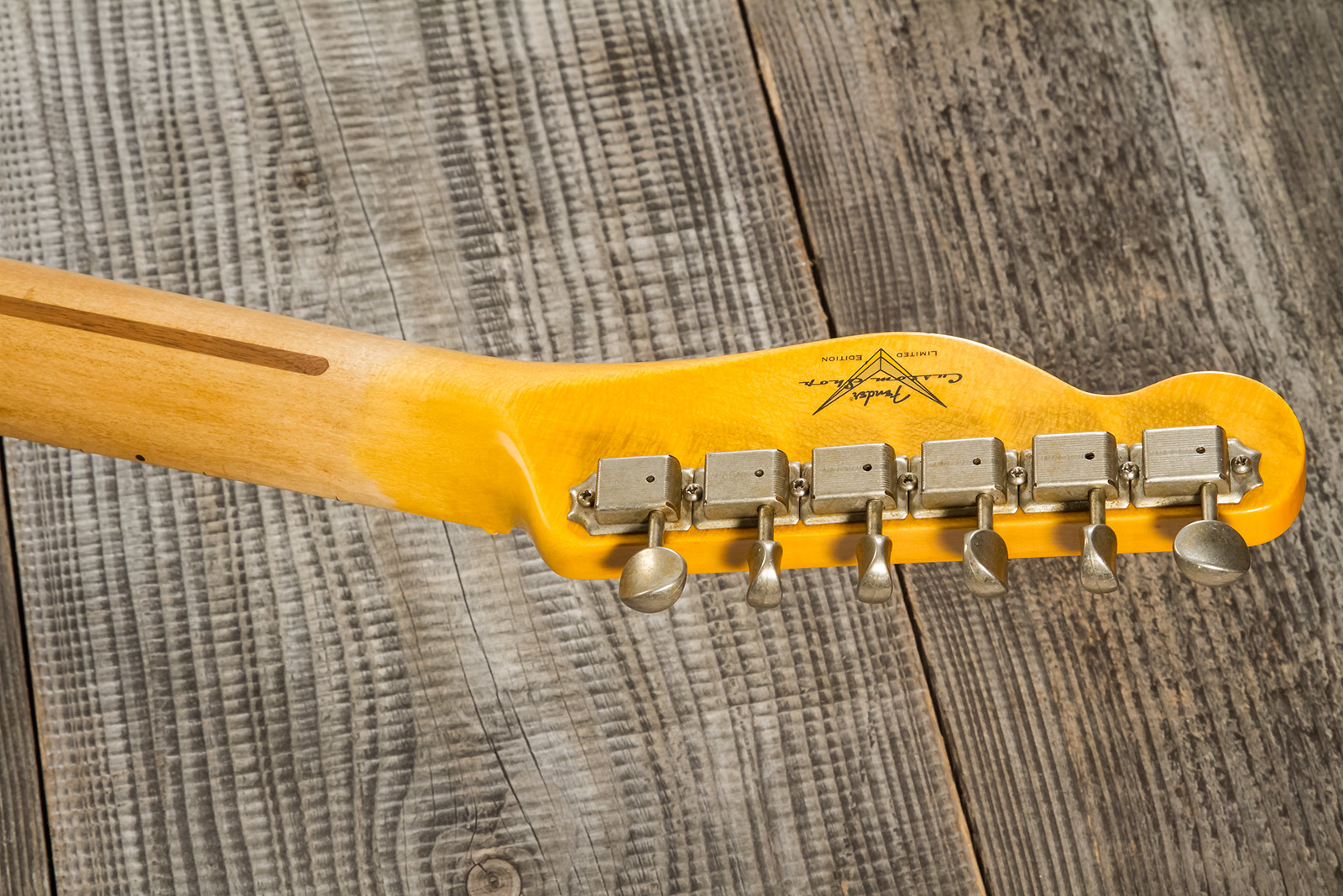 Fender Custom Shop Tele 1953 2s Ht Mn #r128606 - Journeyman Relic Aged Nocaster Blonde - Guitare Électrique Forme Tel - Variation 8