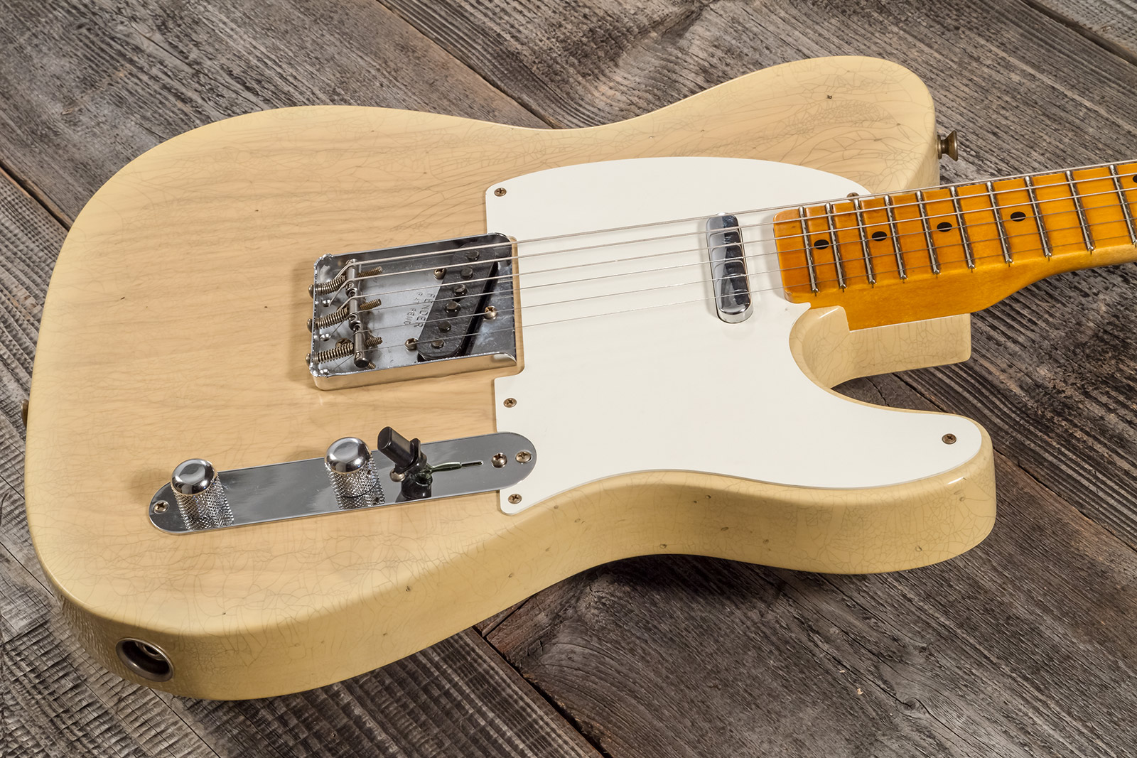 Fender Custom Shop Tele 1955 2s Ht Mn #cz570232 - Journeyman Relic Natural Blonde - Guitare Électrique Forme Tel - Variation 2