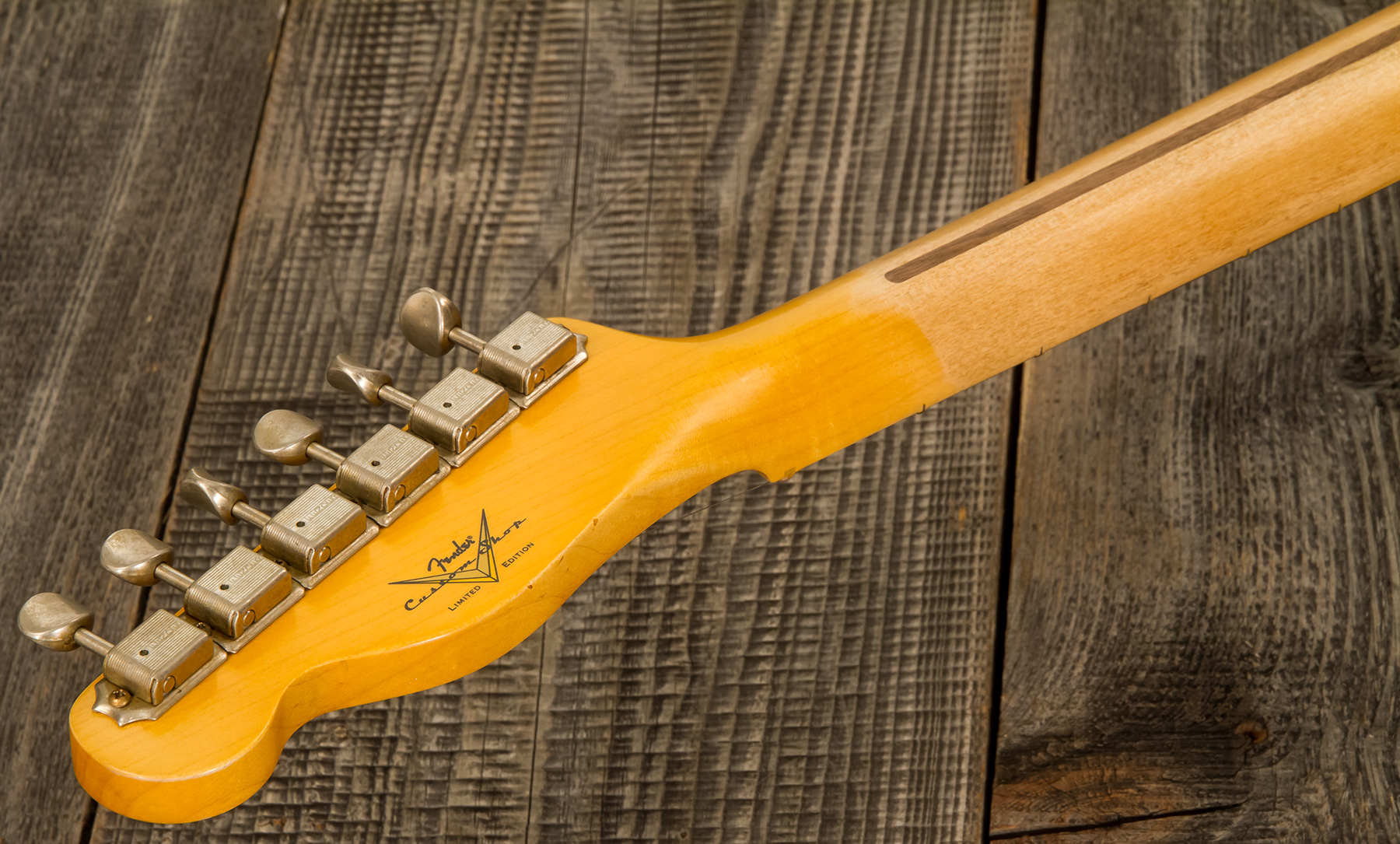 Fender Custom Shop Tele 1955 Ltd 2s Ht Mn #cz560649 - Relic Wide Fade 2-color Sunburst - Guitare Électrique Forme Tel - Variation 9