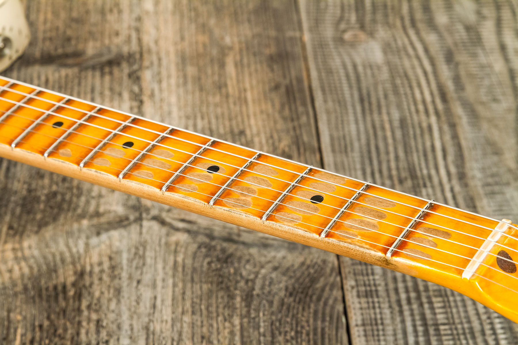 Fender Custom Shop Tele 1957 Sh Ht Mn #r117579 - Heavy Relic Desert Sand Ov. Sunburst - Guitare Électrique Forme Tel - Variation 9