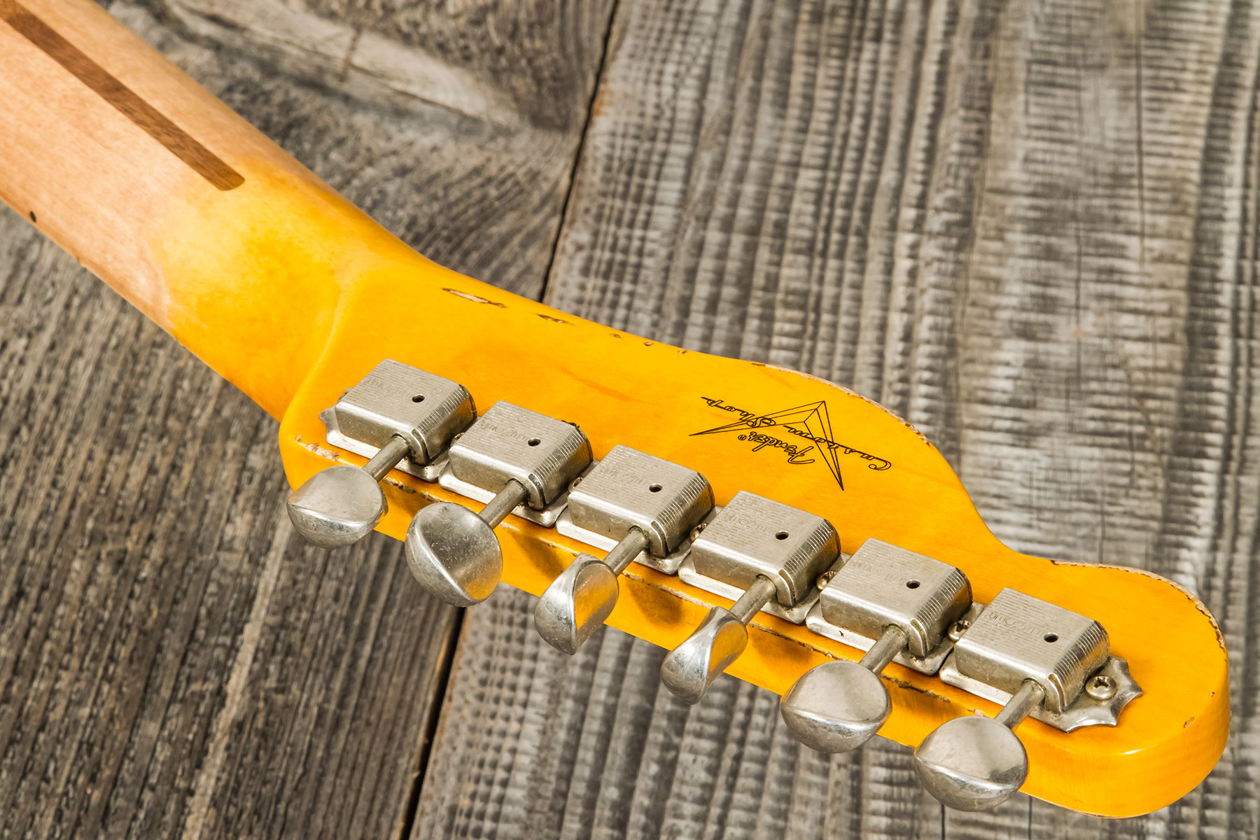 Fender Custom Shop Tele 1957 Sh Ht Mn #r117579 - Heavy Relic Desert Sand Ov. Sunburst - Guitare Électrique Forme Tel - Variation 11