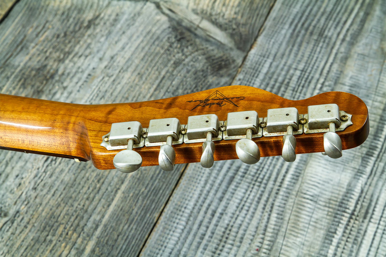 Fender Custom Shop Tele 1959 Vintage Custom 2s Ht Rw #r147917 - Journeyman Relic Candy Green - Guitare Électrique Forme Tel - Variation 13