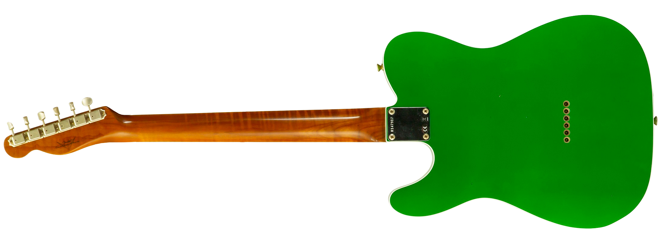 Fender Custom Shop Tele 1959 Vintage Custom 2s Ht Rw #r147917 - Journeyman Relic Candy Green - Guitare Électrique Forme Tel - Variation 1