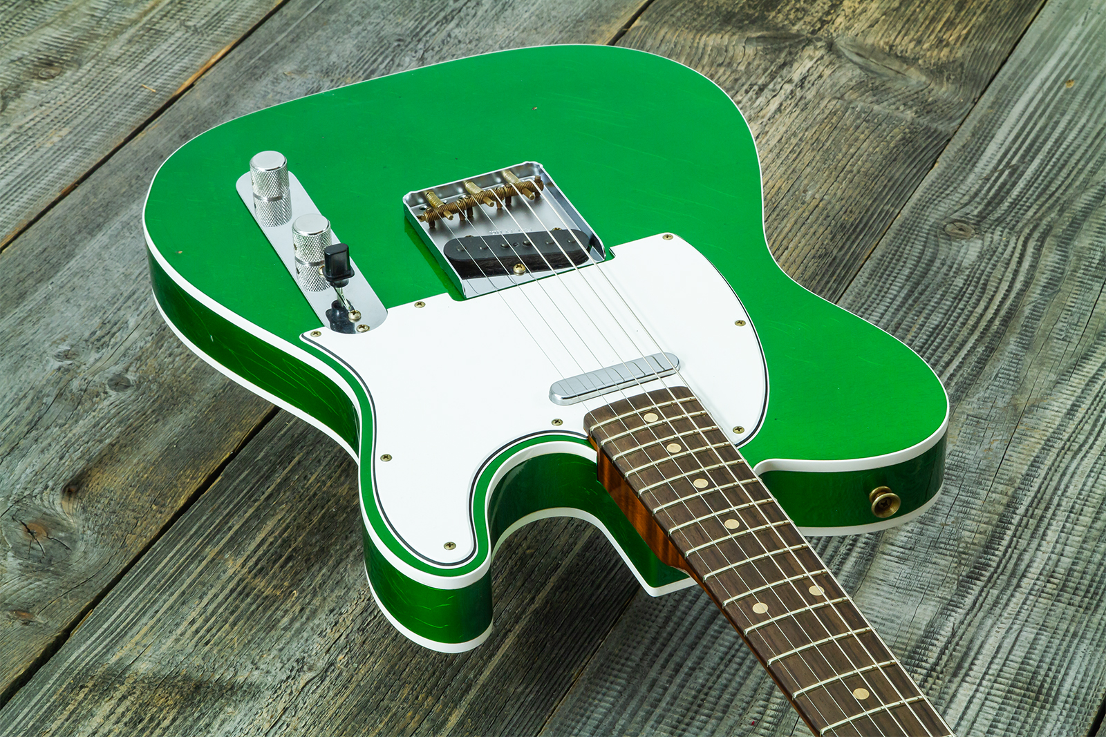 Fender Custom Shop Tele 1959 Vintage Custom 2s Ht Rw #r147917 - Journeyman Relic Candy Green - Guitare Électrique Forme Tel - Variation 2