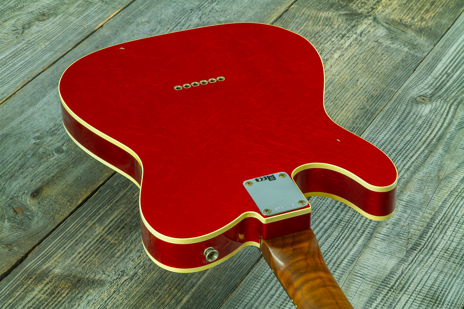 Fender Custom Shop Tele 1959 Vintage Custom 2s Ht Rw #r147953 - Journeyman Relic Candy Apple Red - Guitare Électrique Forme Tel - Variation 9