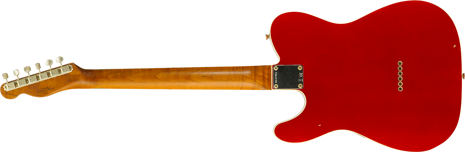 Fender Custom Shop Tele 1959 Vintage Custom 2s Ht Rw #r147953 - Journeyman Relic Candy Apple Red - Guitare Électrique Forme Tel - Variation 1