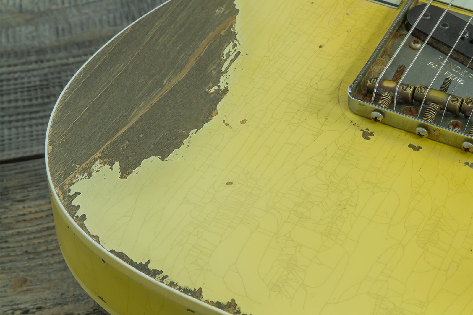 Fender Custom Shop Tele 1960 Custom Mb D.wilson 2s Ht Rw #cz547696 - Heavy Relic Aged Vintage White - Guitare Électrique Forme Tel - Variation 5