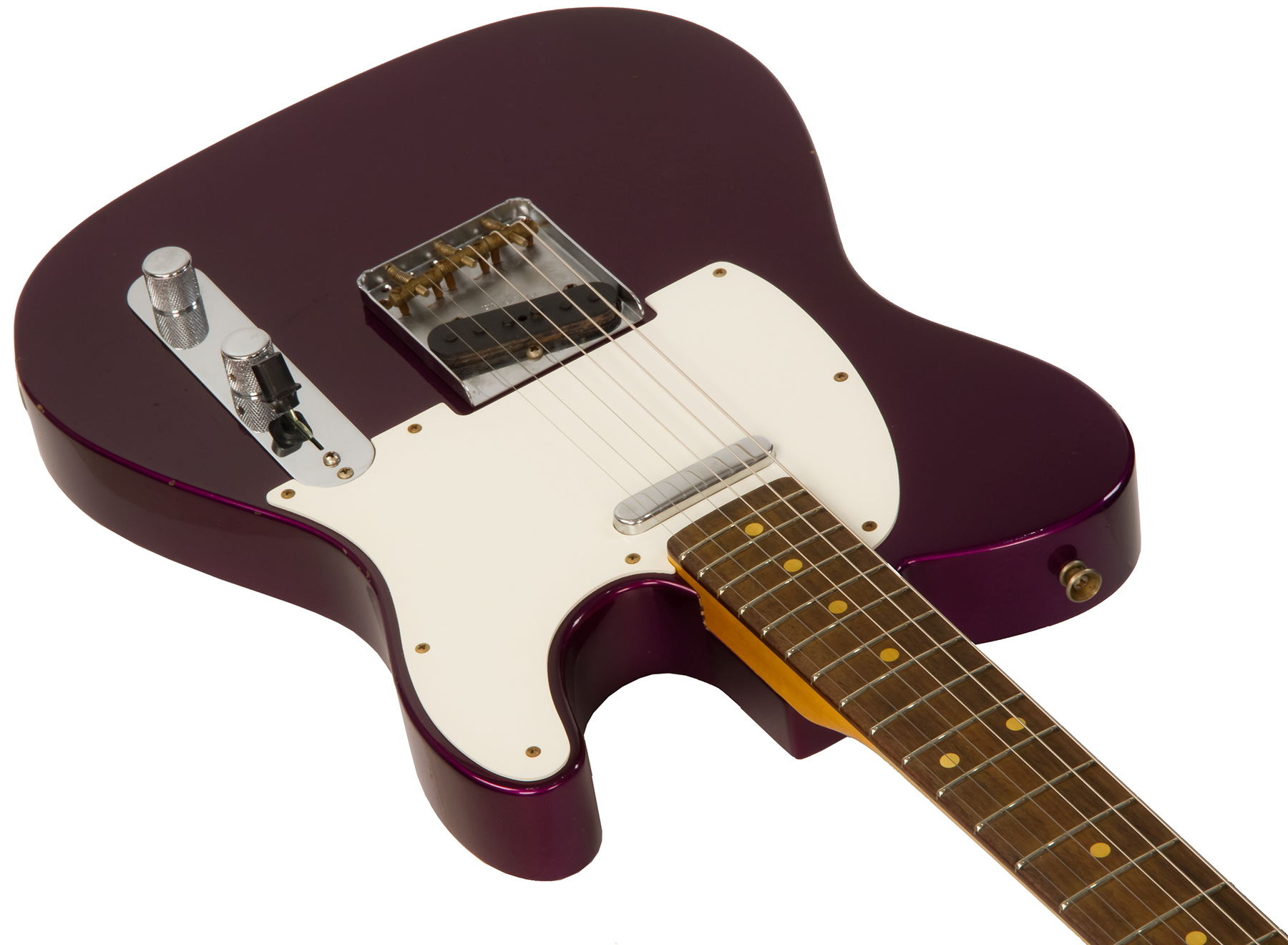 Fender Custom Shop Tele 1960 Rw #cz549121 - Journeyman Relic Purple Metallic - Guitare Électrique Forme Tel - Variation 2