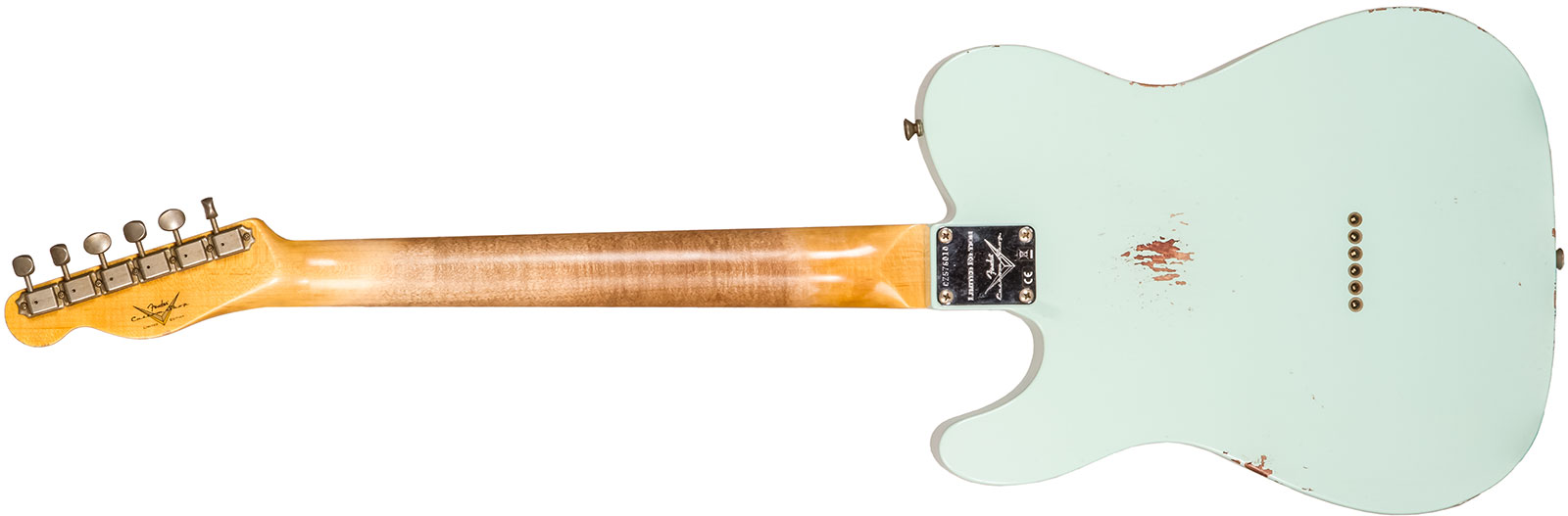 Fender Custom Shop Tele 1961 2s Ht Rw #cz576010 - Relic Aged Surf Green - Guitare Électrique Forme Tel - Variation 1