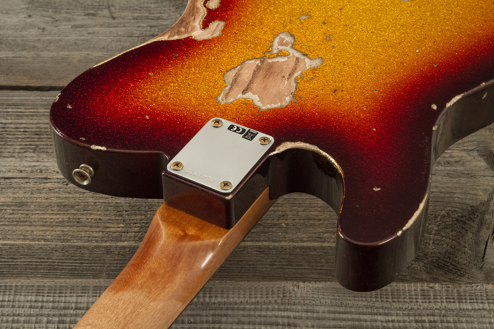Fender Custom Shop Tele 1963 2s Ht Rw #r141275 - Heavy Relic Sparkle 3-color Sunburst - Guitare Électrique Forme Tel - Variation 10