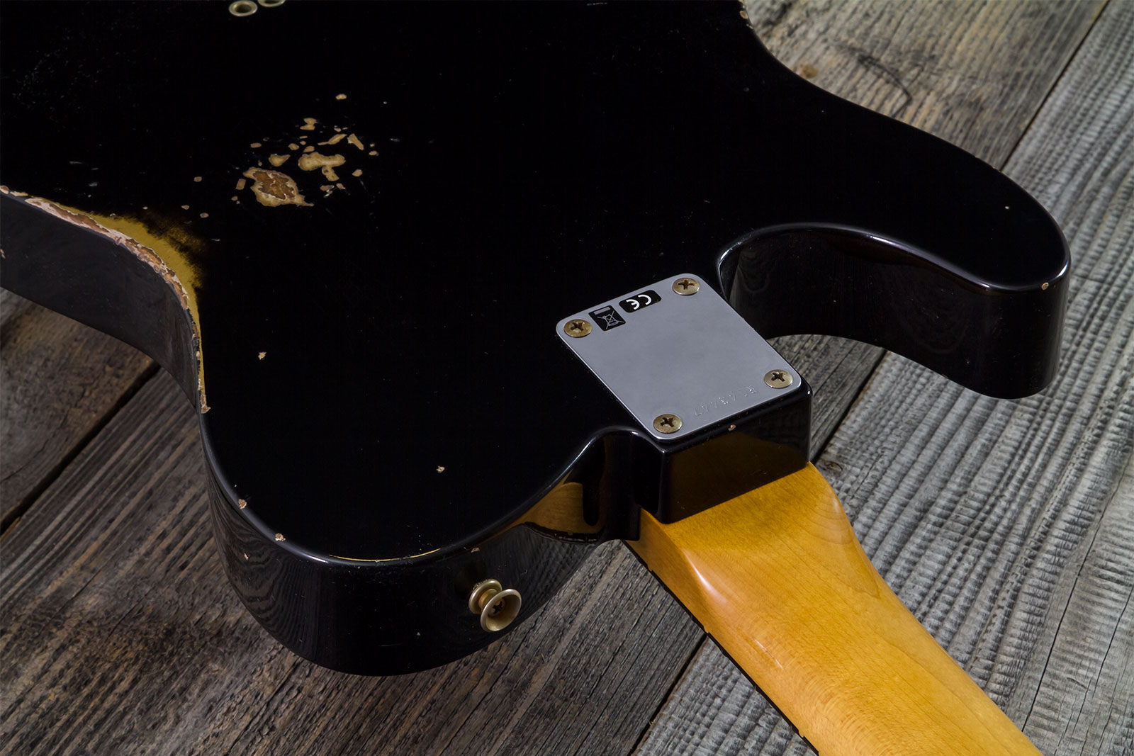 Fender Custom Shop Tele 1963 2s Ht Rw #r143447 - Black Over Hle Gold - Guitare Électrique Forme Tel - Variation 9