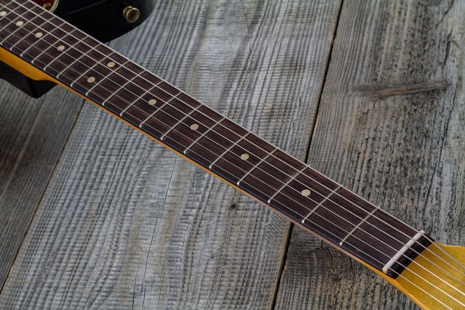 Fender Custom Shop Tele 1963 2s Ht Rw #r143447 - Black Over Hle Gold - Guitare Électrique Forme Tel - Variation 5