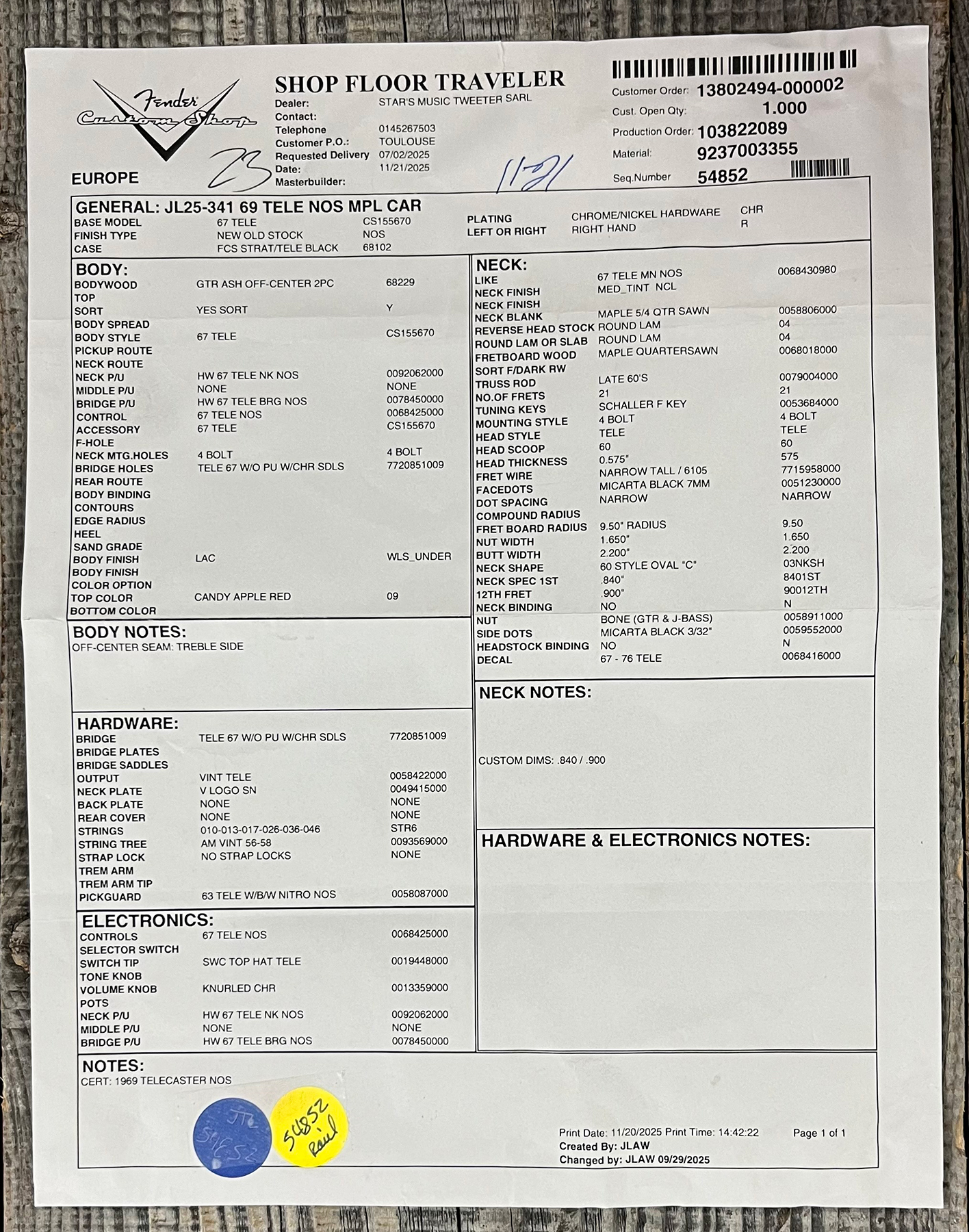 Fender Custom Shop Tele 1969 2s Ht Mn #cz589311 - Nos Candy Apple Red - Guitare Électrique Forme Tel - Variation 13