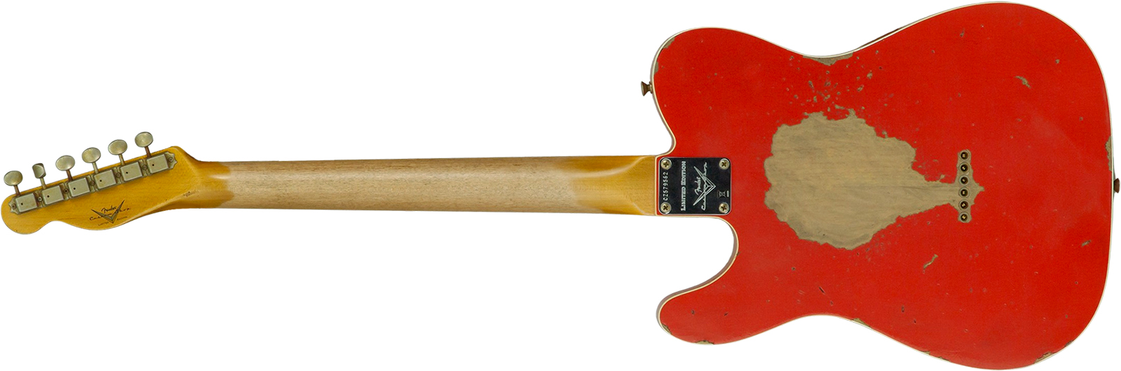 Fender Custom Shop Tele Custom 1960 2s Ht Rw #cz579562 - Heavy Relic Tahitian Coral O. 3-color Sunburst - Guitare Électrique Forme Tel - Variation 2