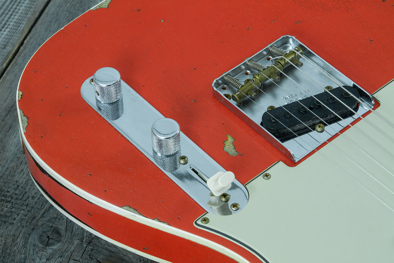 Fender Custom Shop Tele Custom 1960 2s Ht Rw #cz579562 - Heavy Relic Tahitian Coral O. 3-color Sunburst - Guitare Électrique Forme Tel - Variation 5