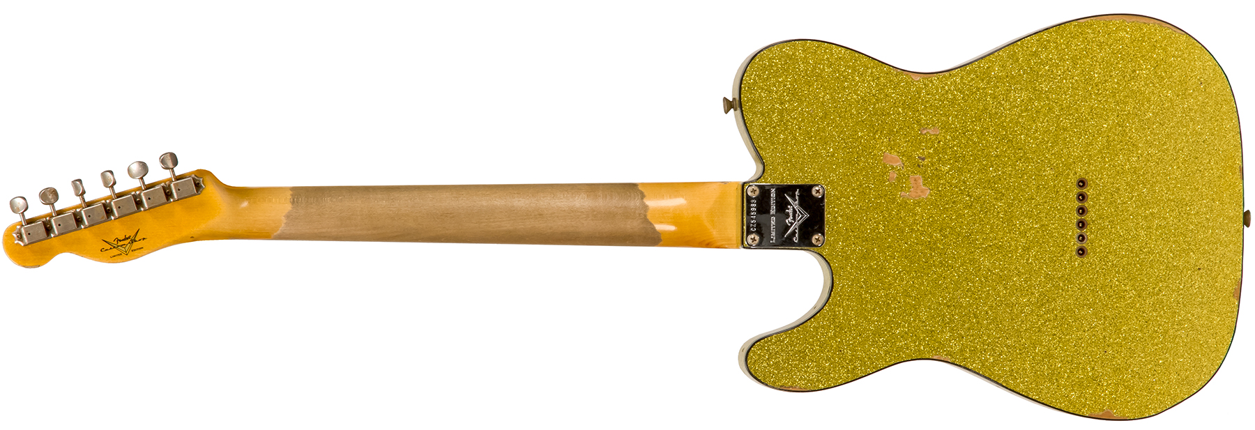 Fender Custom Shop Tele Custom 1963 2020 Ltd Rw #cz545983 - Relic Chartreuse Sparkle - Guitare Électrique Forme Tel - Variation 1