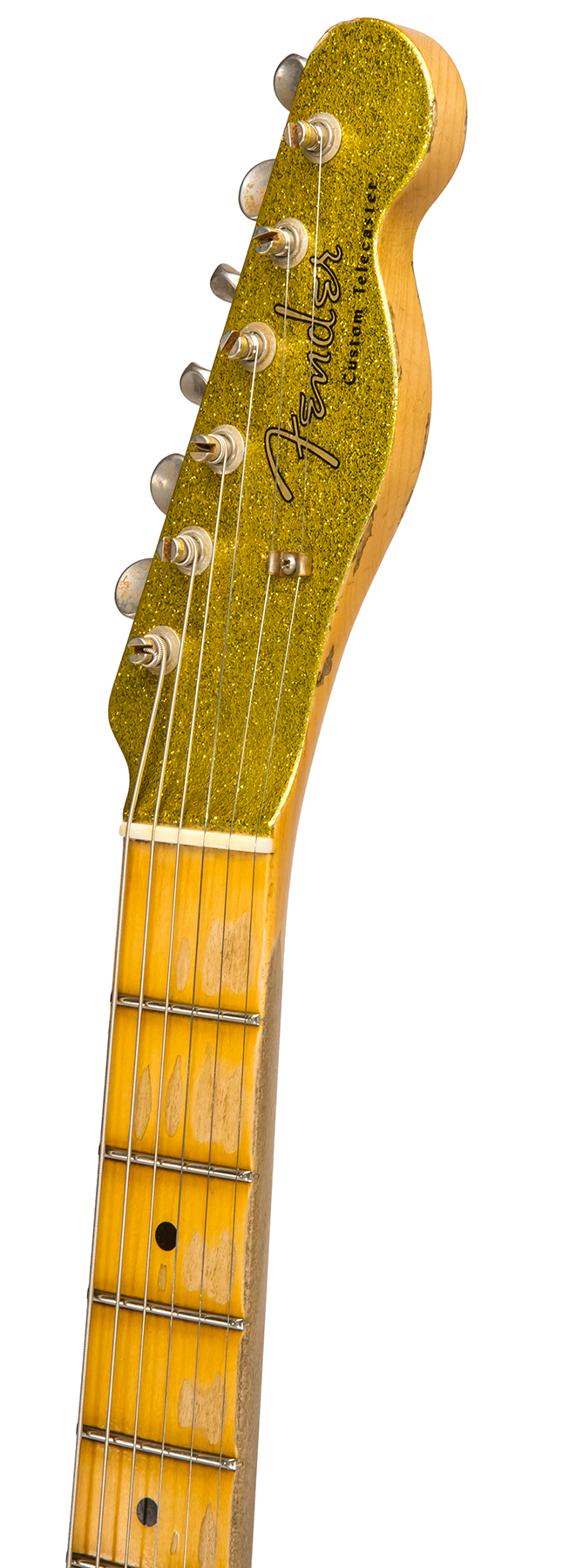 Fender Custom Shop Tele Custom 1963 2020 Ltd Rw #cz545983 - Relic Chartreuse Sparkle - Guitare Électrique Forme Tel - Variation 4