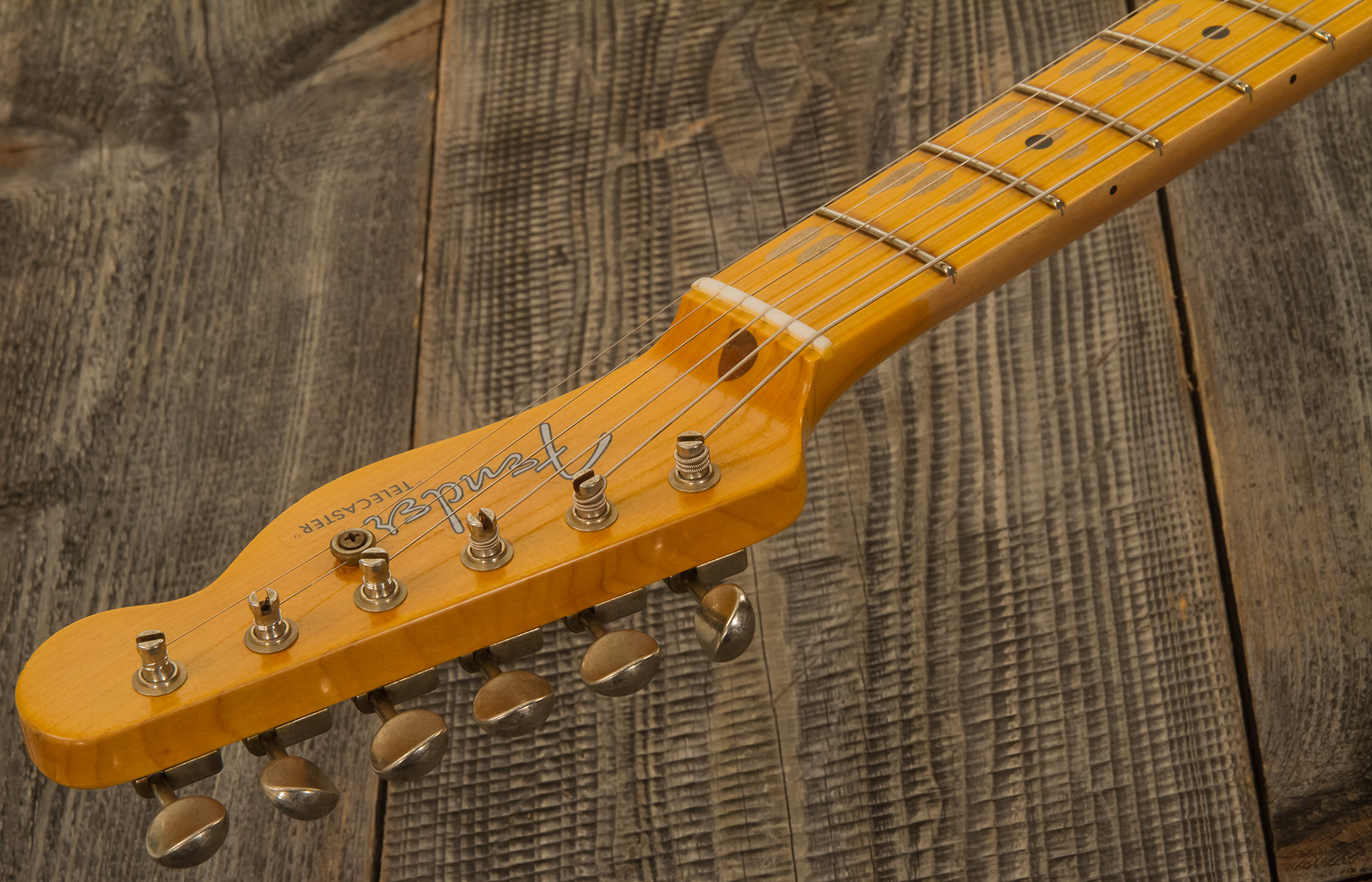 Fender Custom Shop Tele Custom Tomatillo 2s Ht Mn #r110879 - Relic Lake Placid Blue - Guitare Électrique Forme Tel - Variation 9