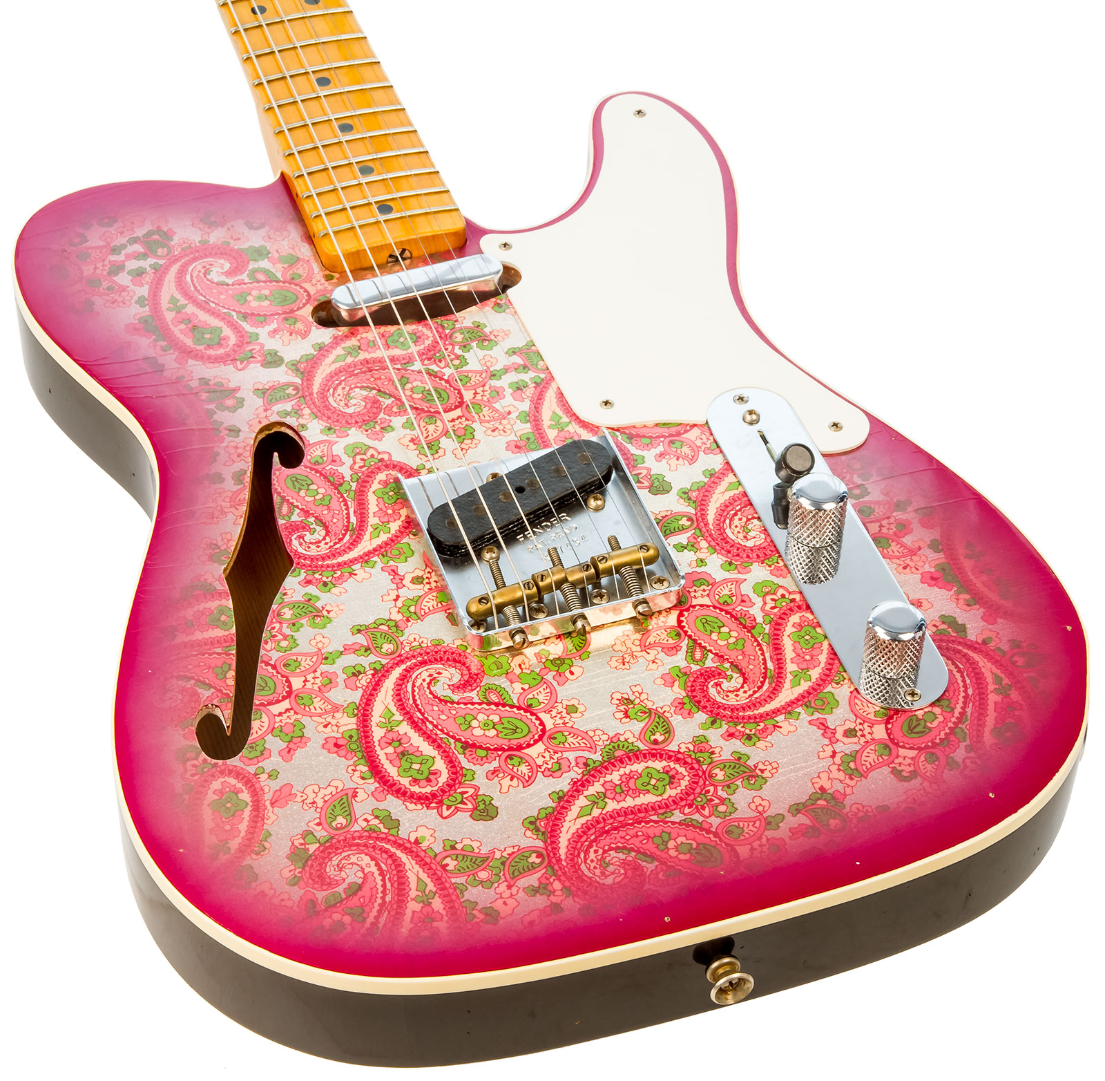 Fender Custom Shop Double Esquire/tele Custom 2s Ht Mn #r97434 - Journeyman Relic Aged Pink Paisley - Guitare Électrique 1/2 Caisse - Variation 2