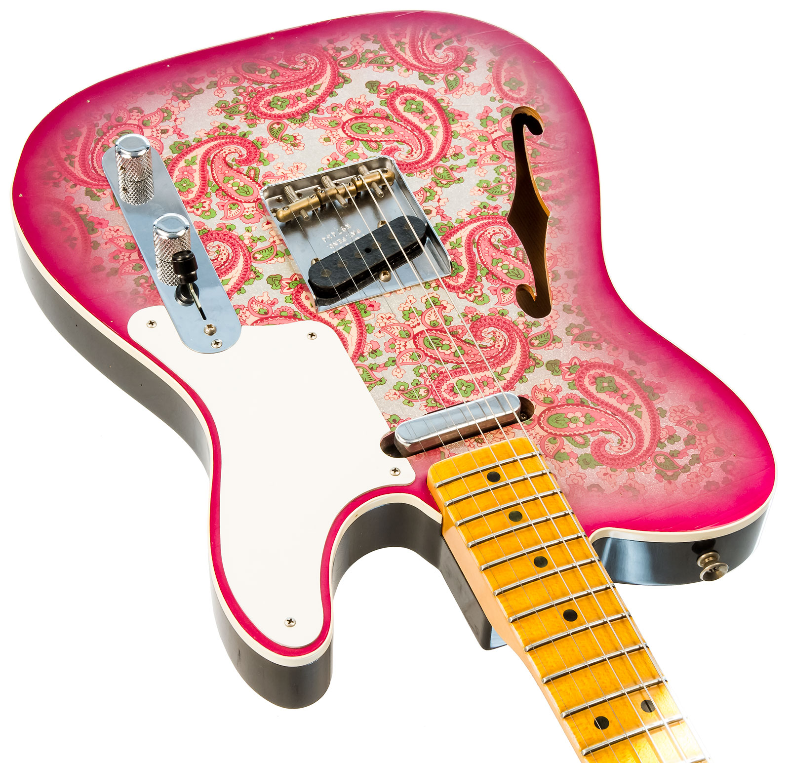 Fender Custom Shop Double Esquire/tele Custom 2s Ht Mn #r97434 - Journeyman Relic Aged Pink Paisley - Guitare Électrique 1/2 Caisse - Variation 3
