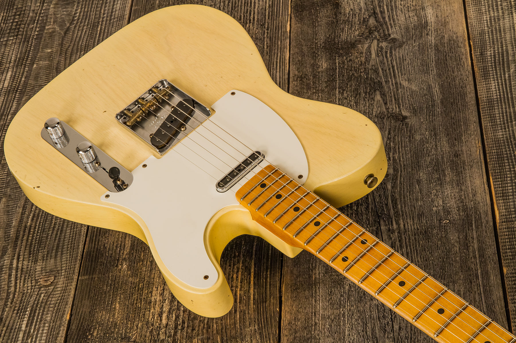 Fender Custom Shop Tele Tomatillo Ltd 2s Ht Mn #r109088 - Journeyman Relic Natural Blonde - Guitare Électrique Forme Tel - Variation 1