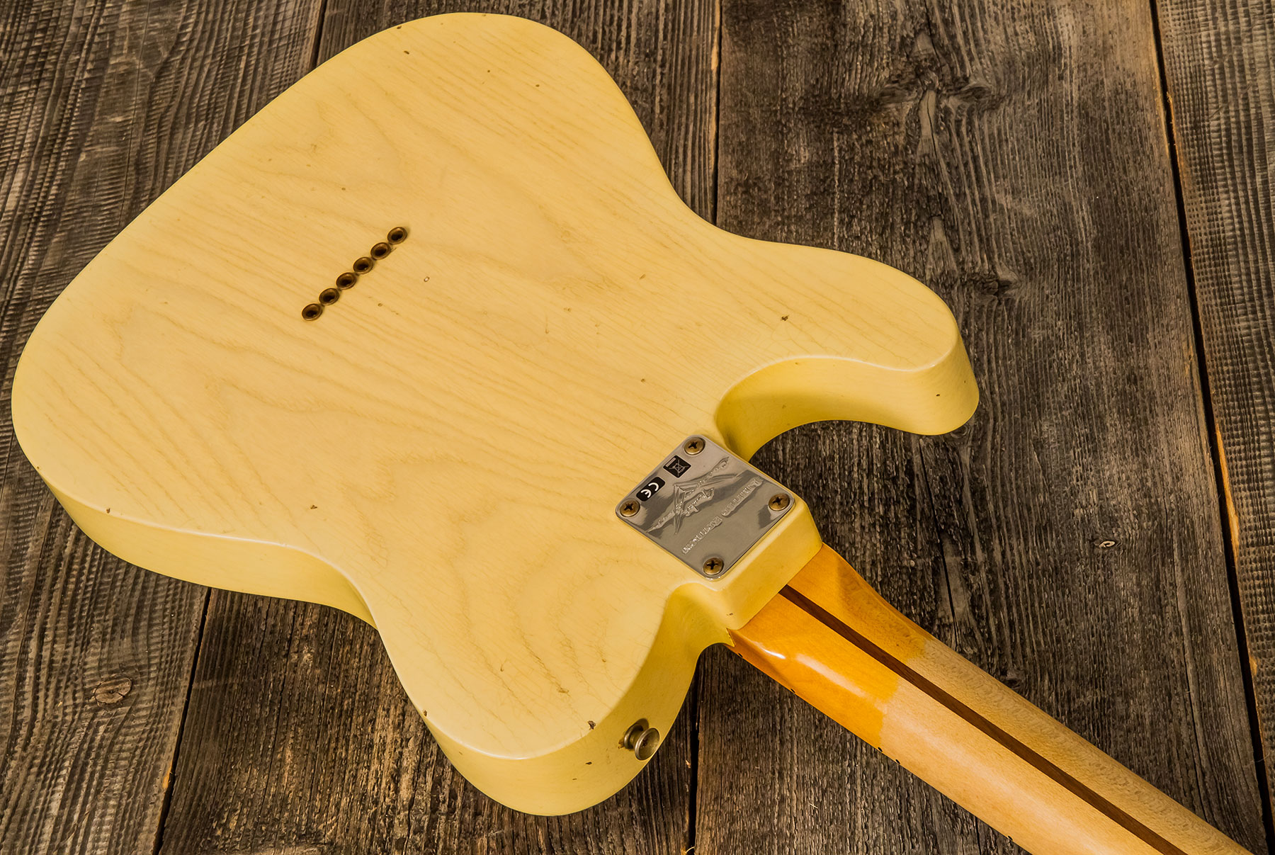 Fender Custom Shop Tele Tomatillo Ltd 2s Ht Mn #r109088 - Journeyman Relic Natural Blonde - Guitare Électrique Forme Tel - Variation 2