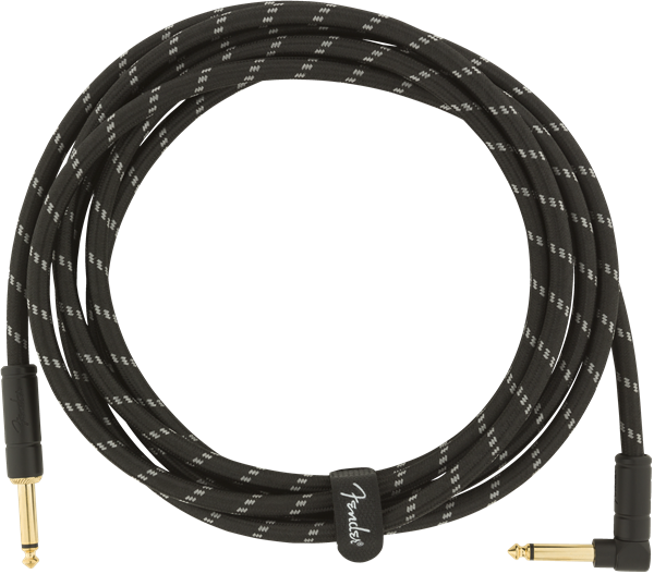 Fender Deluxe Instrument Cable Droit/coude 10ft Black Tweed - CÂble - Variation 1