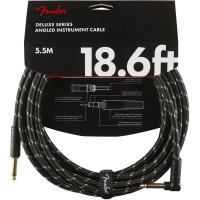 Deluxe Instrument Cable, Straight/Angle, 18.6ft - Black Tweed