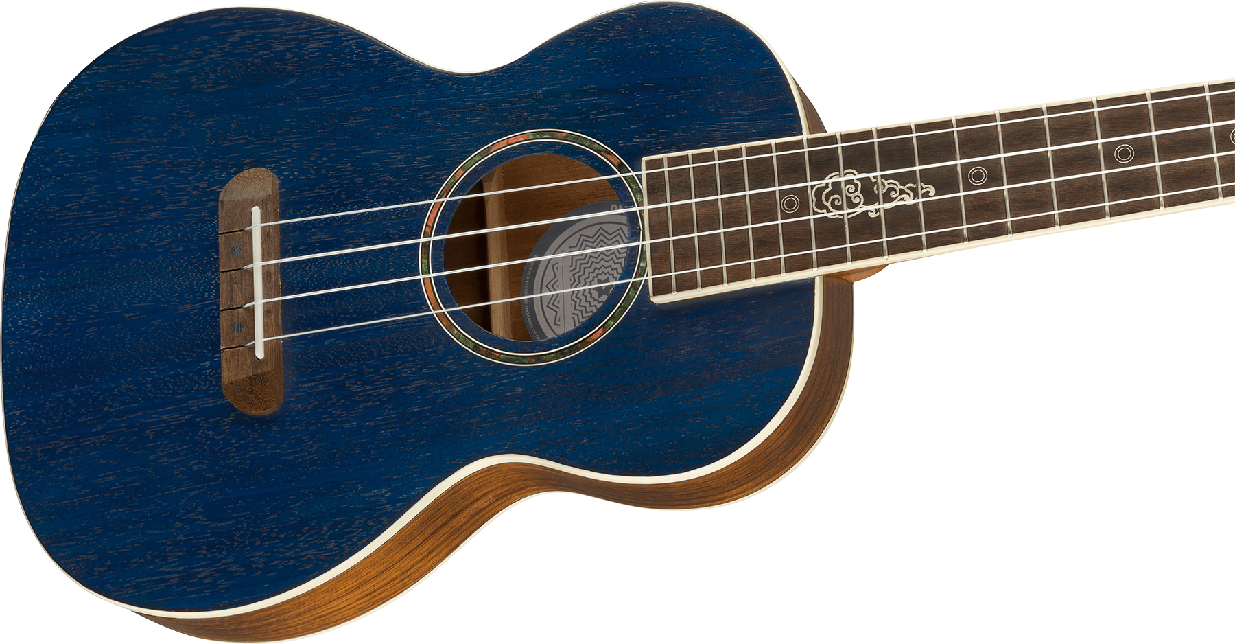 Fender Dhani Harrison Uke Signature Tenor Tout Ovangkol Noy +housse - Sapphire Blue - UkulÉlÉ - Variation 2
